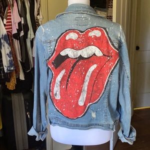 Free People Sojara rolling stones jean jacket L